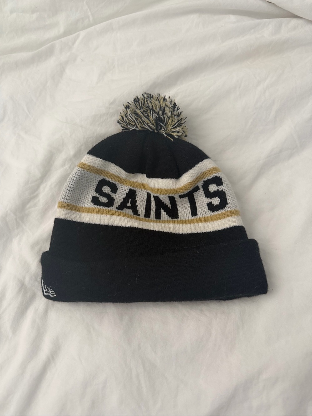 Black and Gold 'Saints' Beanie